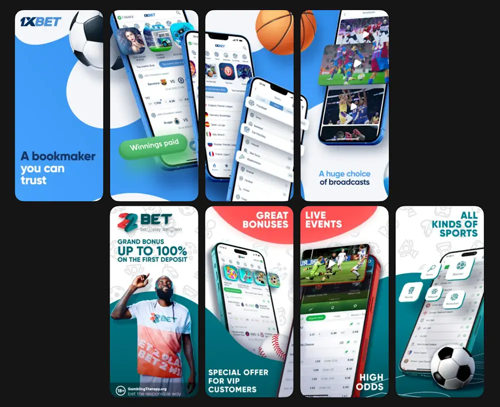 22bet and 1xBet Apps in App Store Screenshot